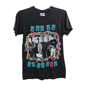 Vtg 1989 New Kids On The Block T-Shirt Size Small Neon 80s Tour NKOTB Black
